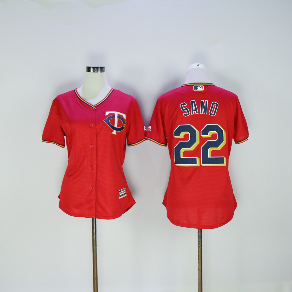 Women Minnesota Twins #22 Sano Red MLB Jerseys